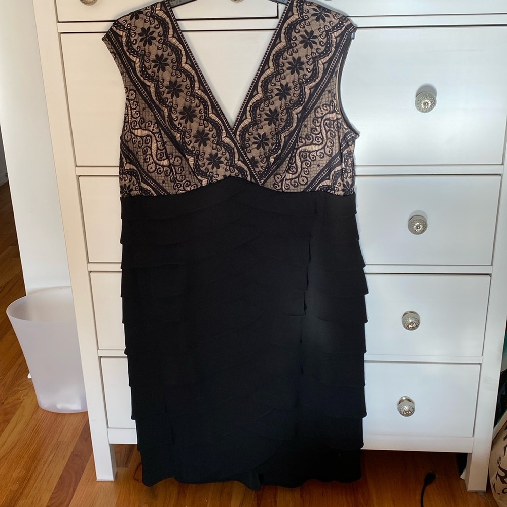 Lace top ruffle dress